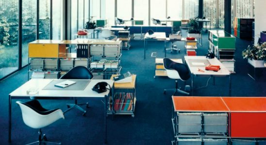 Moderne Ausstattung immer im Blick: USM-Büropavillon im Schweizerischen Münsingen (1965). Abbildung: USM Haller